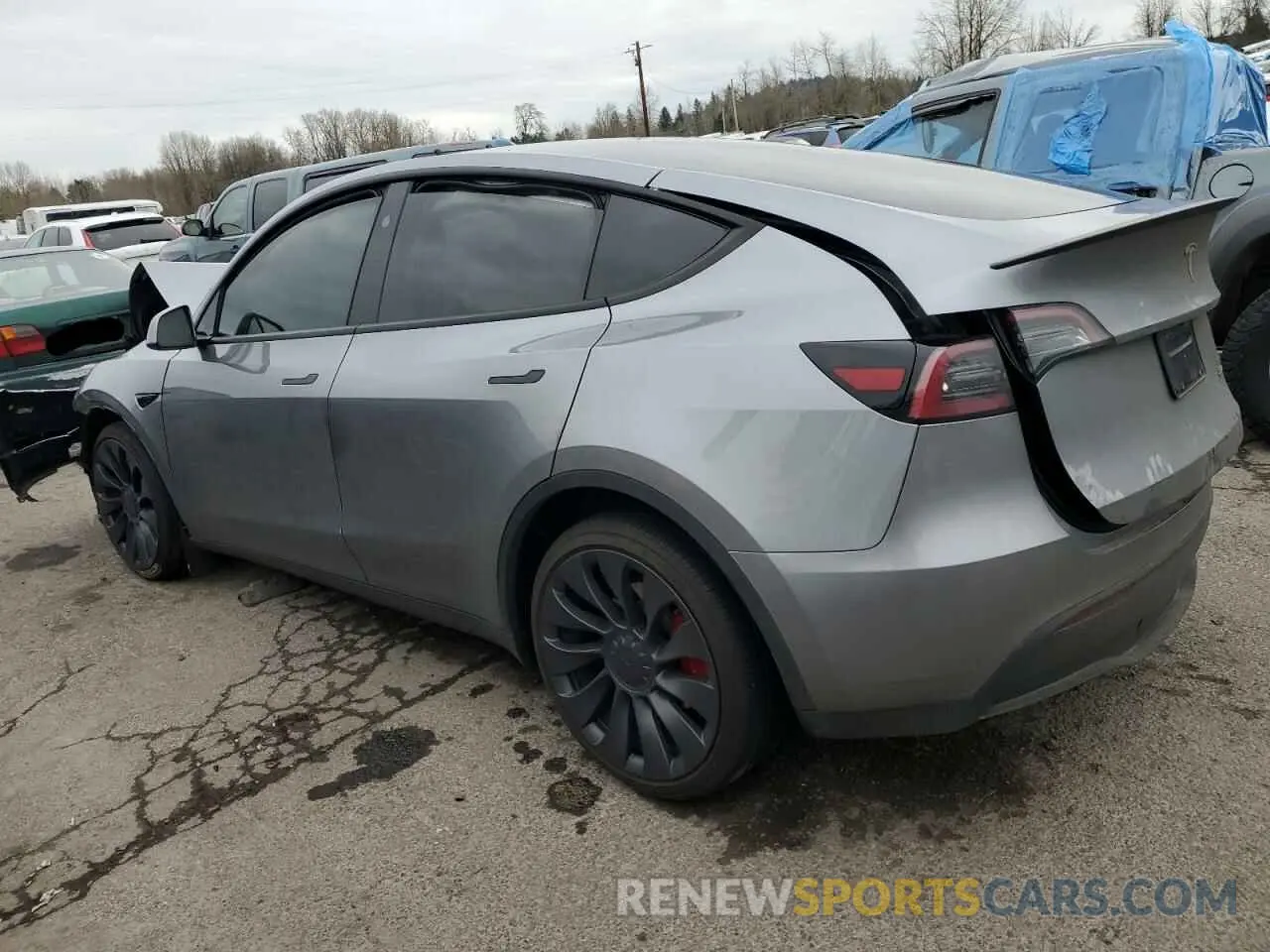 2 Фотография поврежденного автомобиля 7SAYGDEF4RF152108 TESLA MODEL Y 2024