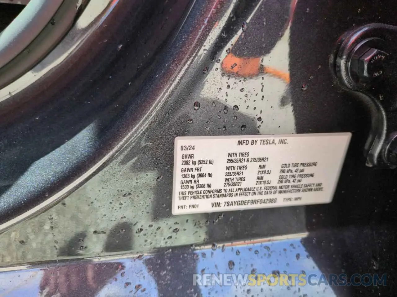 14 Photograph of a damaged car 7SAYGDEF9RF042980 TESLA MODEL Y 2024