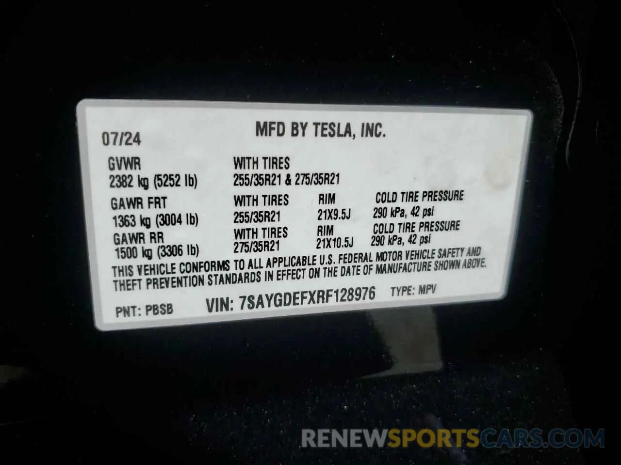 12 Фотография поврежденного автомобиля 7SAYGDEFXRF128976 TESLA MODEL Y 2024