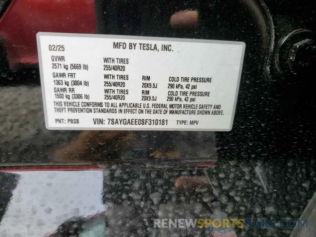 13 Photograph of a damaged car 7SAYGAEE0SF310181 TESLA MODEL Y 2025