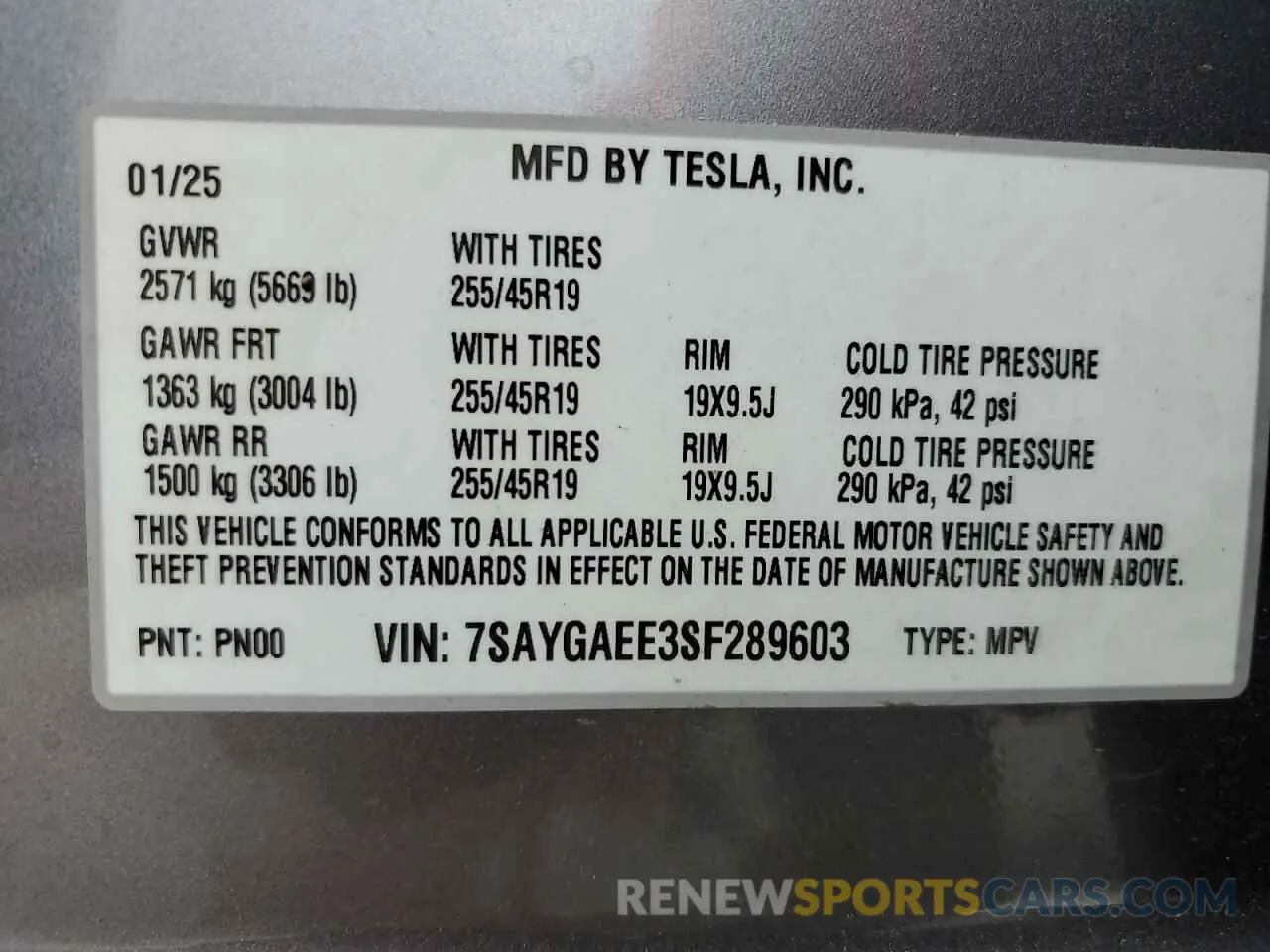 16 Фотография поврежденного автомобиля 7SAYGAEE3SF289603 TESLA MODEL Y 2025