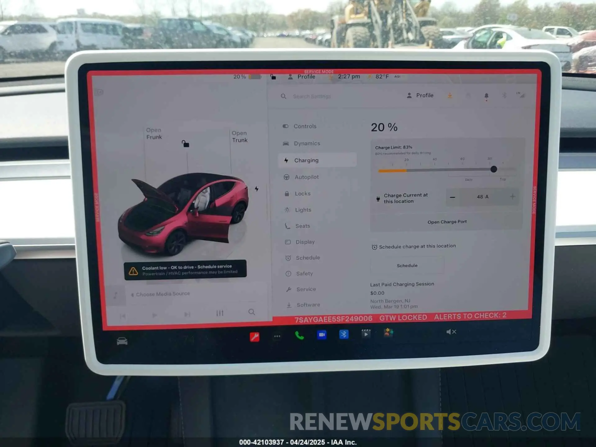 17 Фотография поврежденного автомобиля 7SAYGAEE5SF249006 TESLA MODEL Y 2025