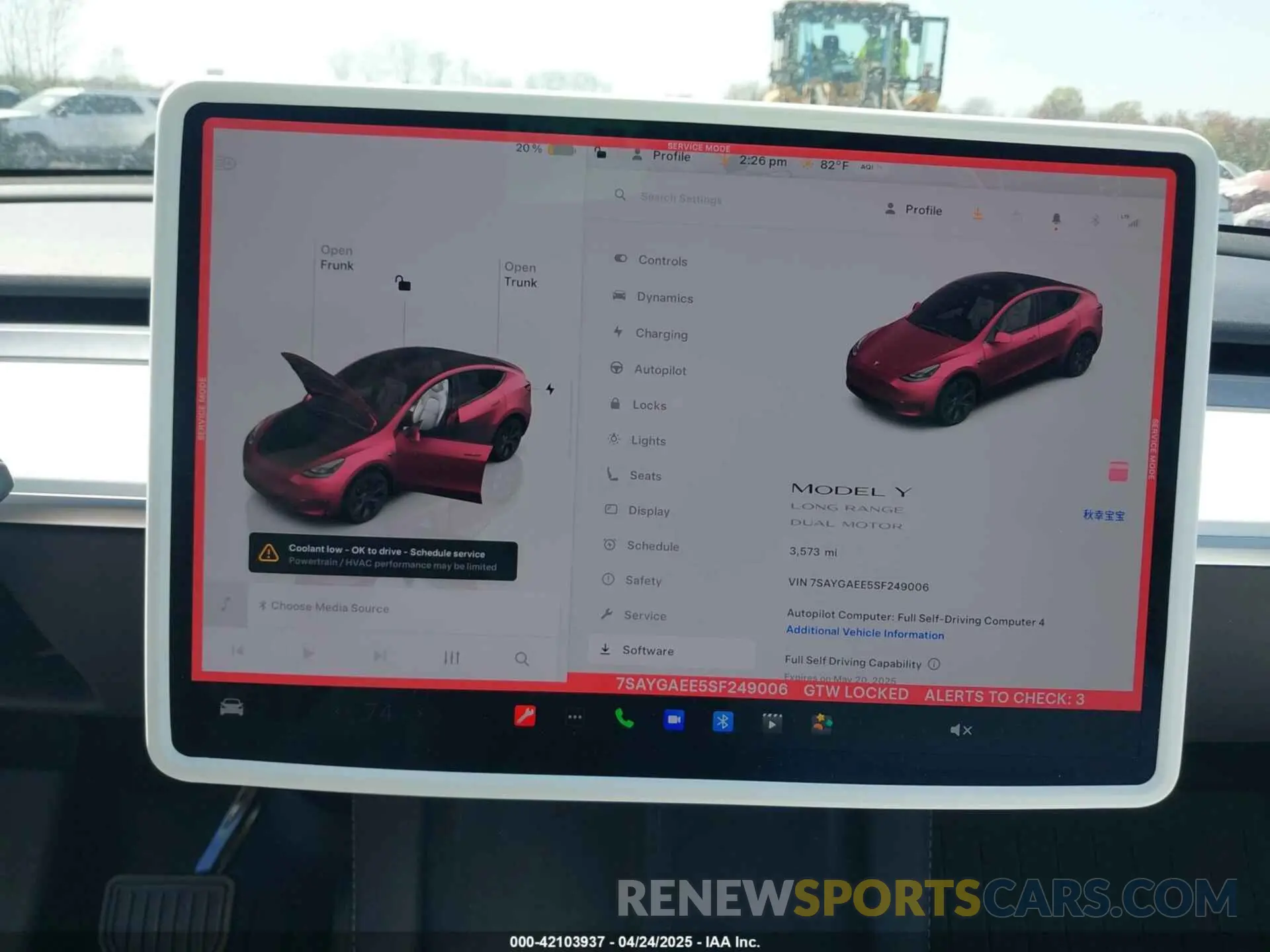 7 Фотография поврежденного автомобиля 7SAYGAEE5SF249006 TESLA MODEL Y 2025