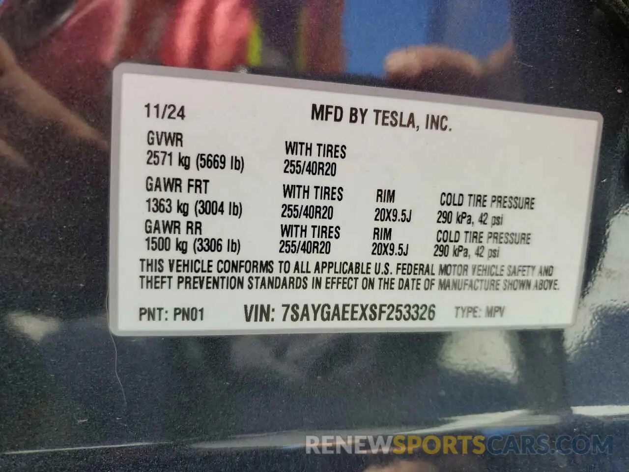 16 Photograph of a damaged car 7SAYGAEEXSF253326 TESLA MODEL Y 2025