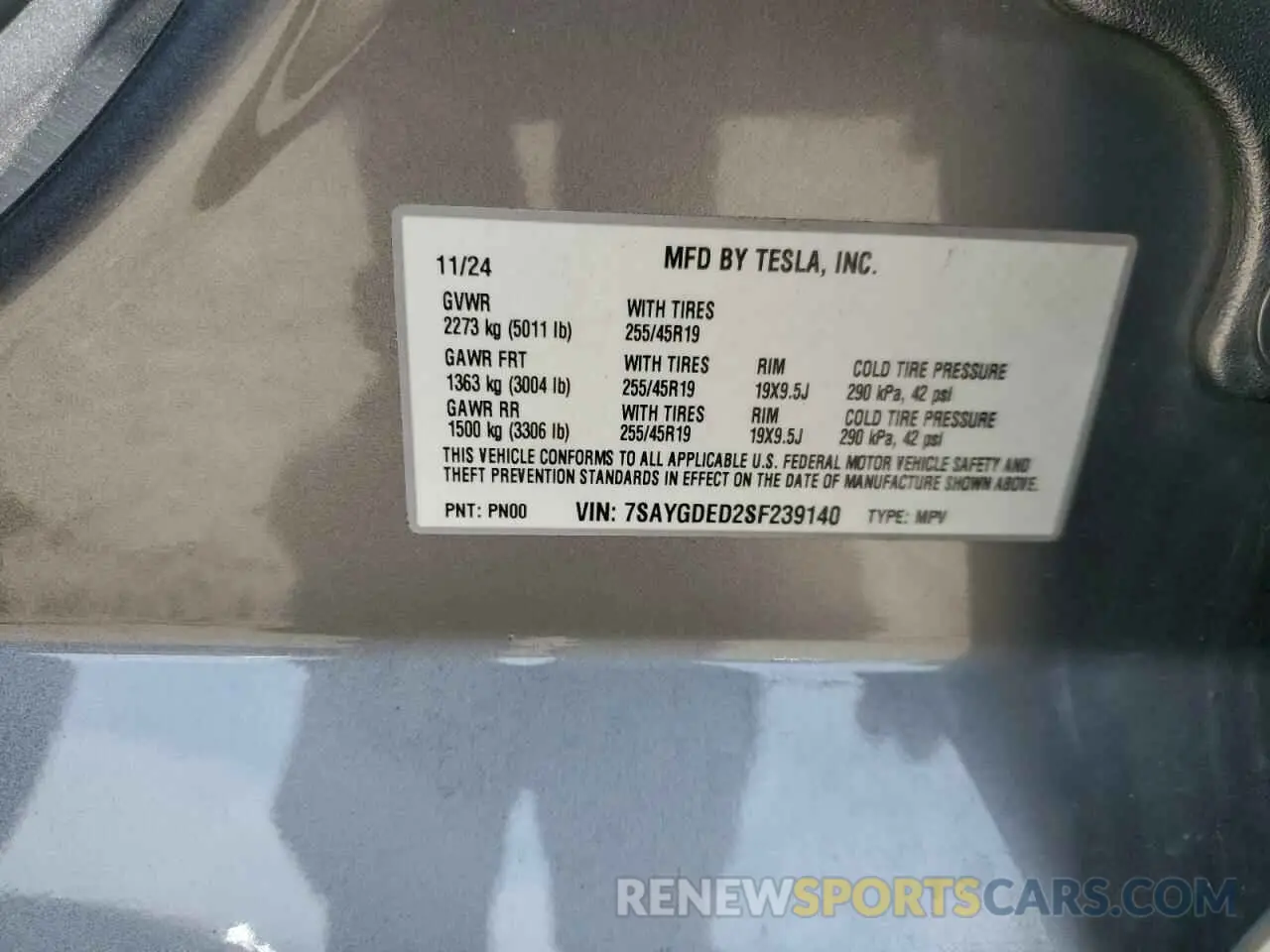 15 Фотография поврежденного автомобиля 7SAYGDED2SF239140 TESLA MODEL Y 2025