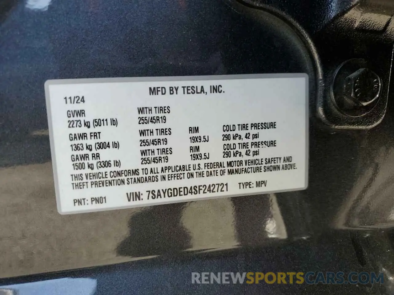 16 Фотография поврежденного автомобиля 7SAYGDED4SF242721 TESLA MODEL Y 2025