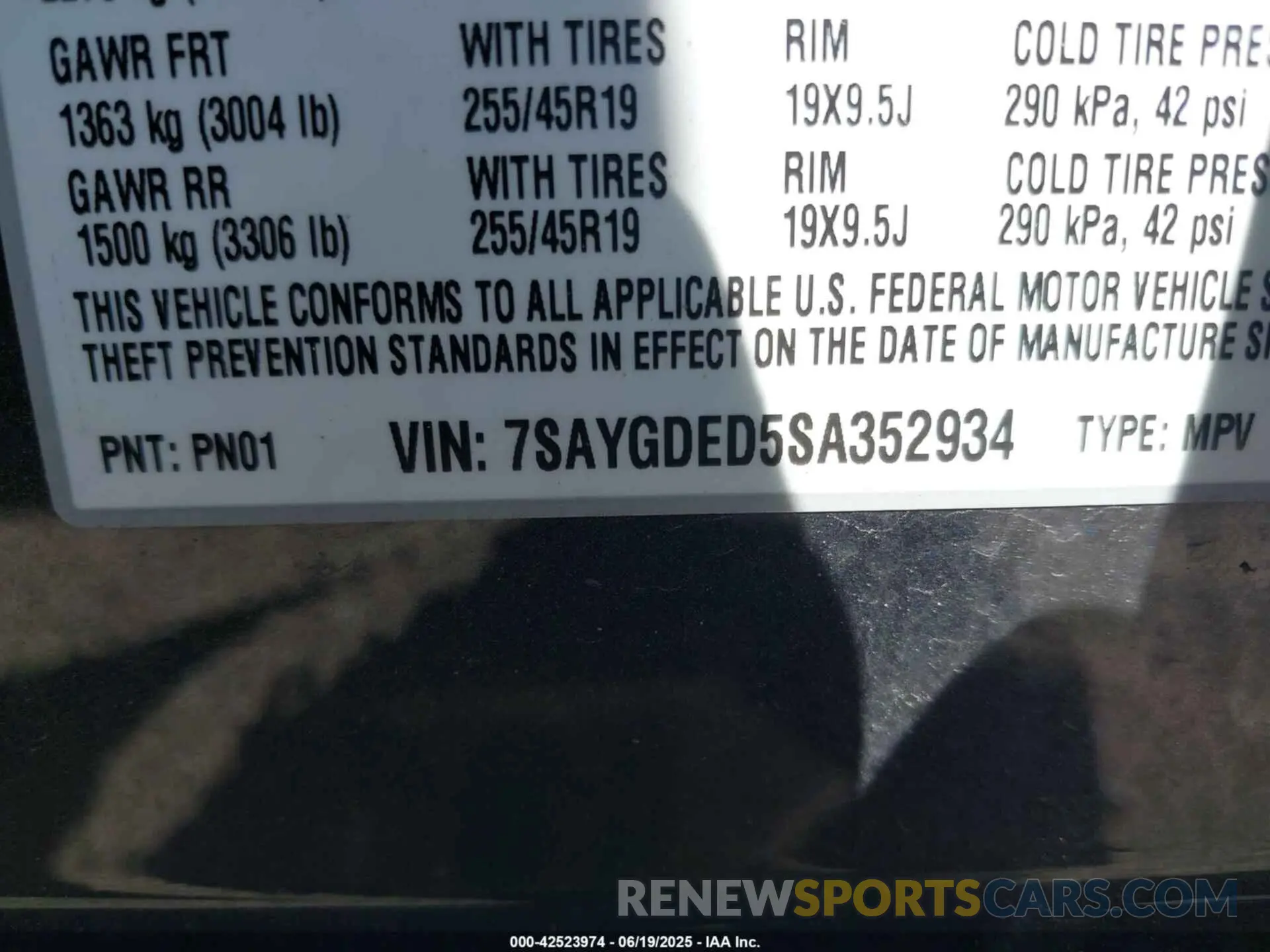 9 Фотография поврежденного автомобиля 7SAYGDED5SA352934 TESLA MODEL Y 2025