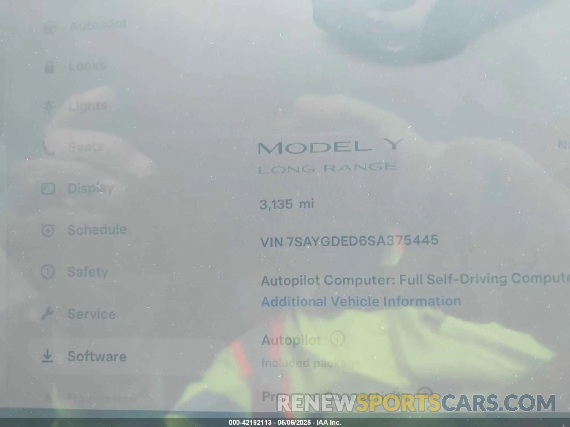 7 Фотография поврежденного автомобиля 7SAYGDED6SA375445 TESLA MODEL Y 2025