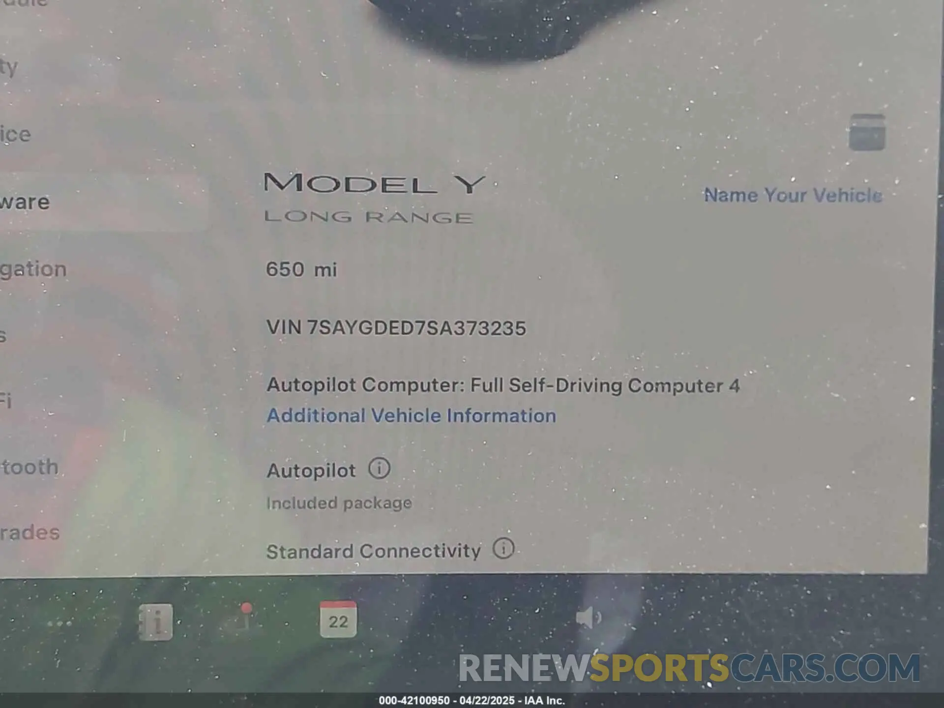 7 Photograph of a damaged car 7SAYGDED7SA373235 TESLA MODEL Y 2025