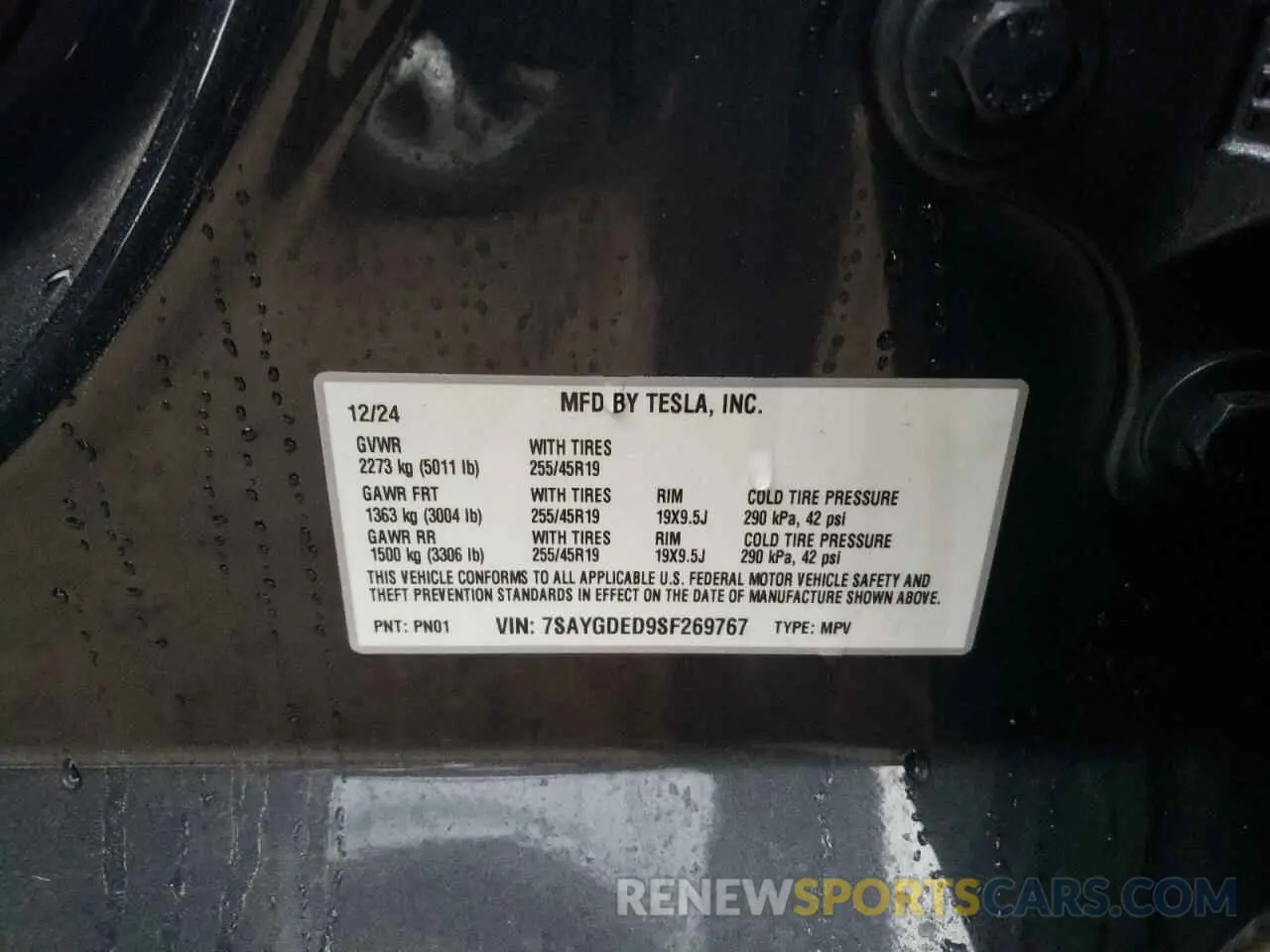 12 Фотография поврежденного автомобиля 7SAYGDED9SF269767 TESLA MODEL Y 2025