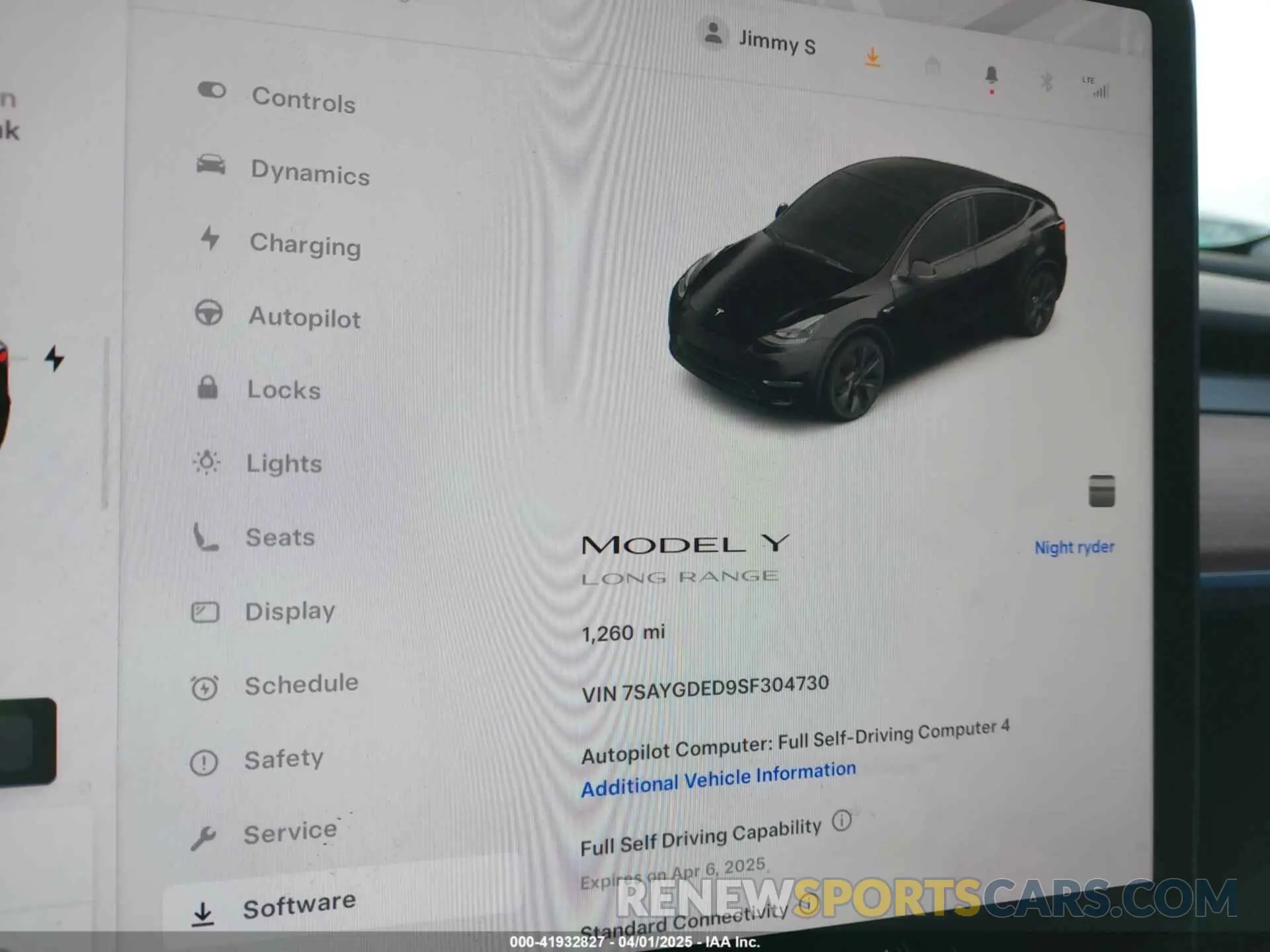 7 Фотография поврежденного автомобиля 7SAYGDED9SF304730 TESLA MODEL Y 2025