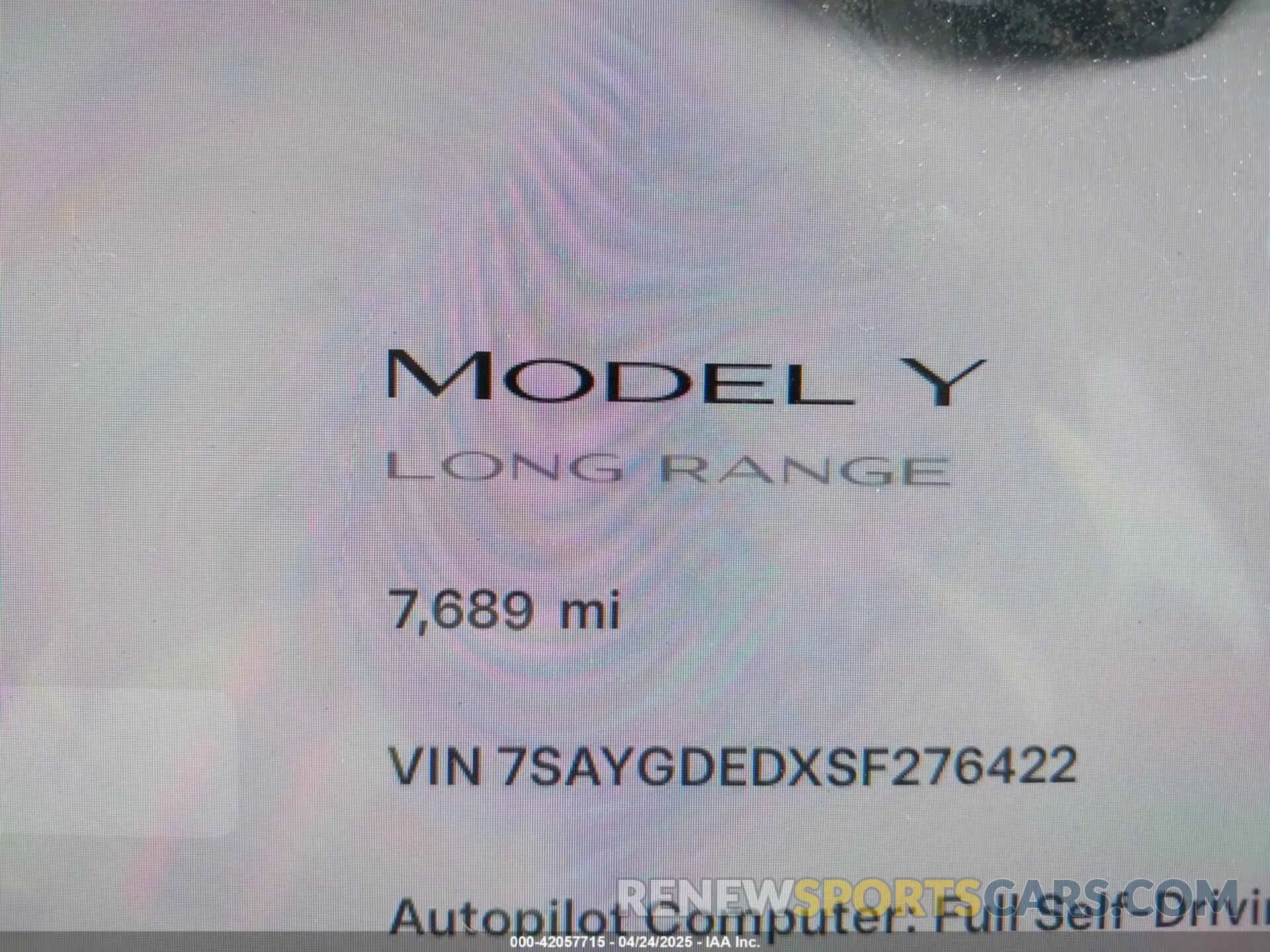 15 Фотография поврежденного автомобиля 7SAYGDEDXSF276422 TESLA MODEL Y 2025