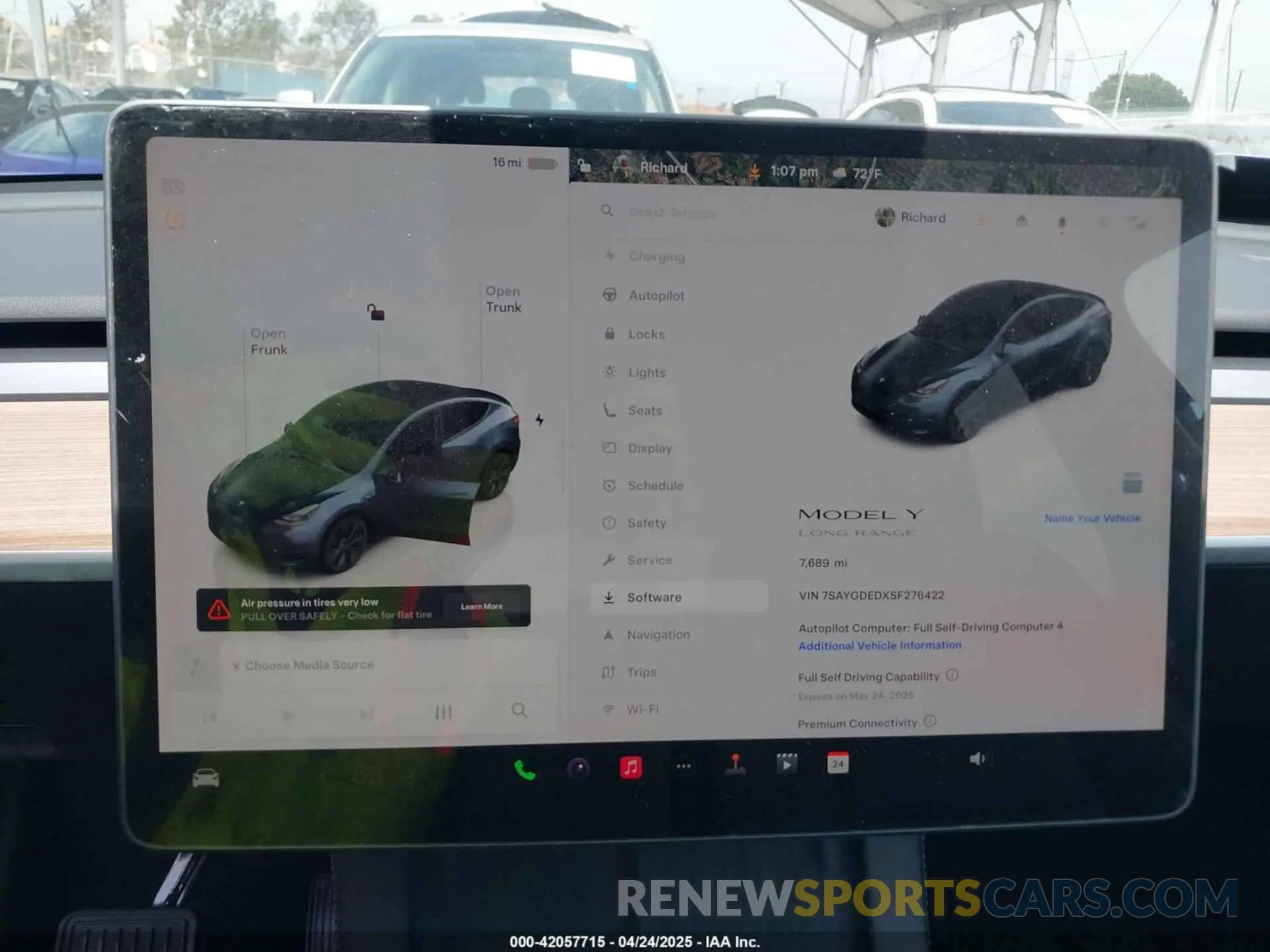 7 Фотография поврежденного автомобиля 7SAYGDEDXSF276422 TESLA MODEL Y 2025
