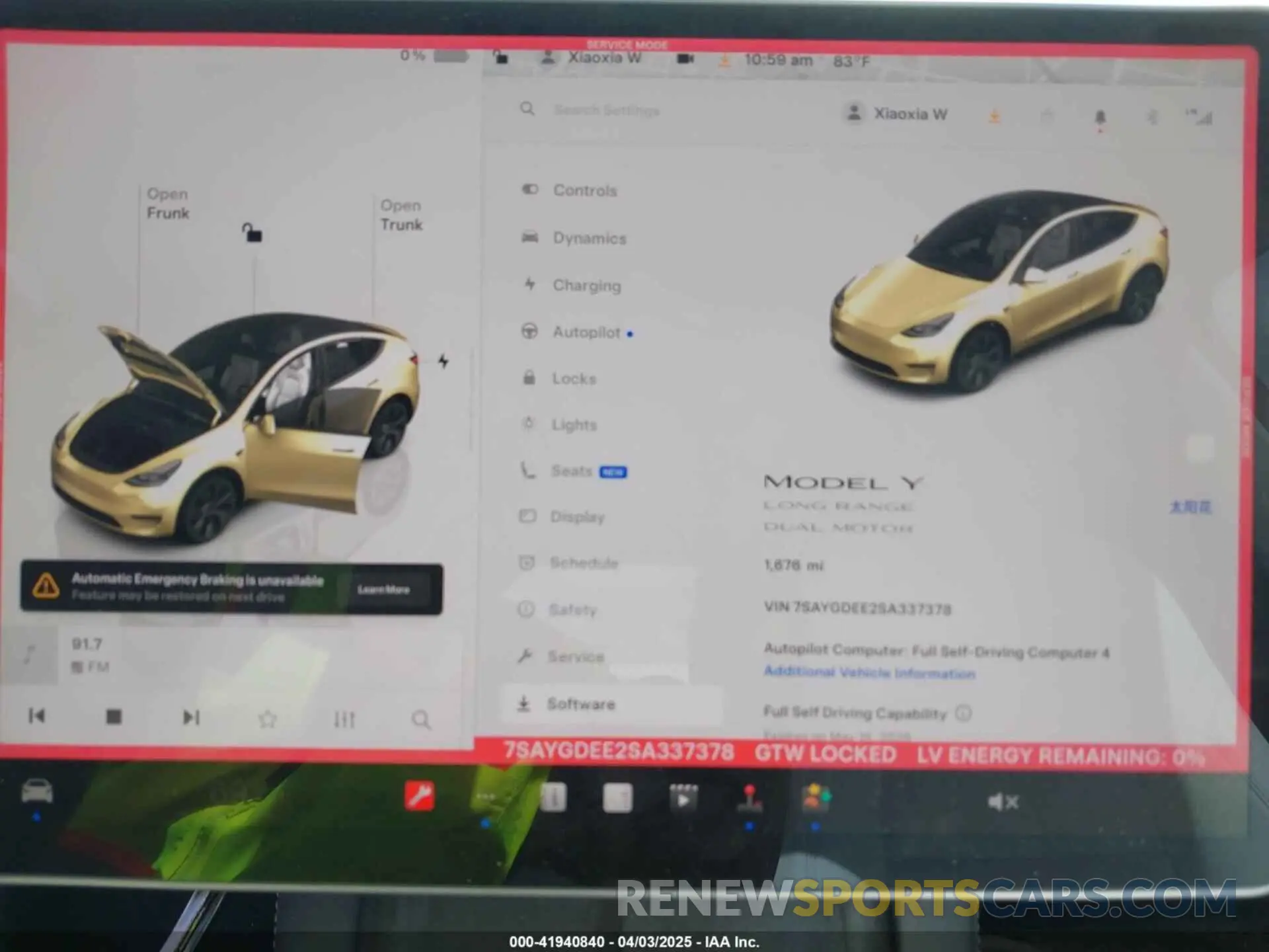 7 Photograph of a damaged car 7SAYGDEE2SA337378 TESLA MODEL Y 2025