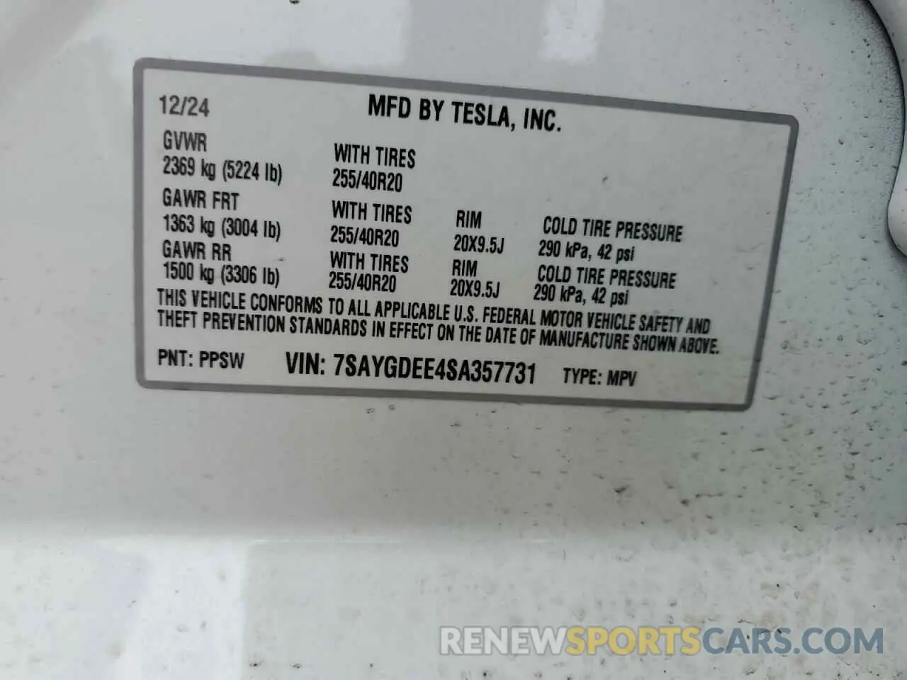 15 Photograph of a damaged car 7SAYGDEE4SA357731 TESLA MODEL Y 2025