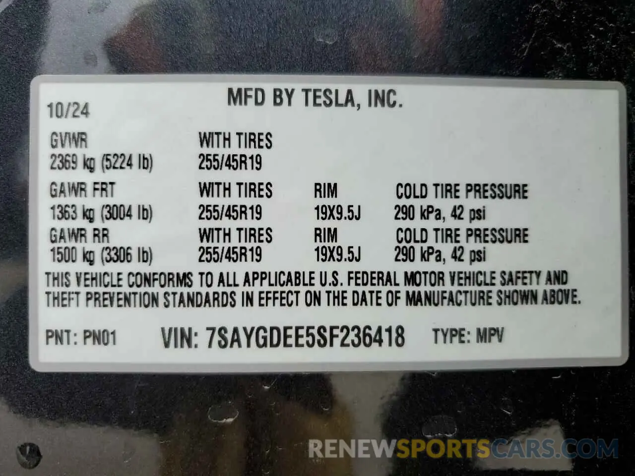13 Photograph of a damaged car 7SAYGDEE5SF236418 TESLA MODEL Y 2025