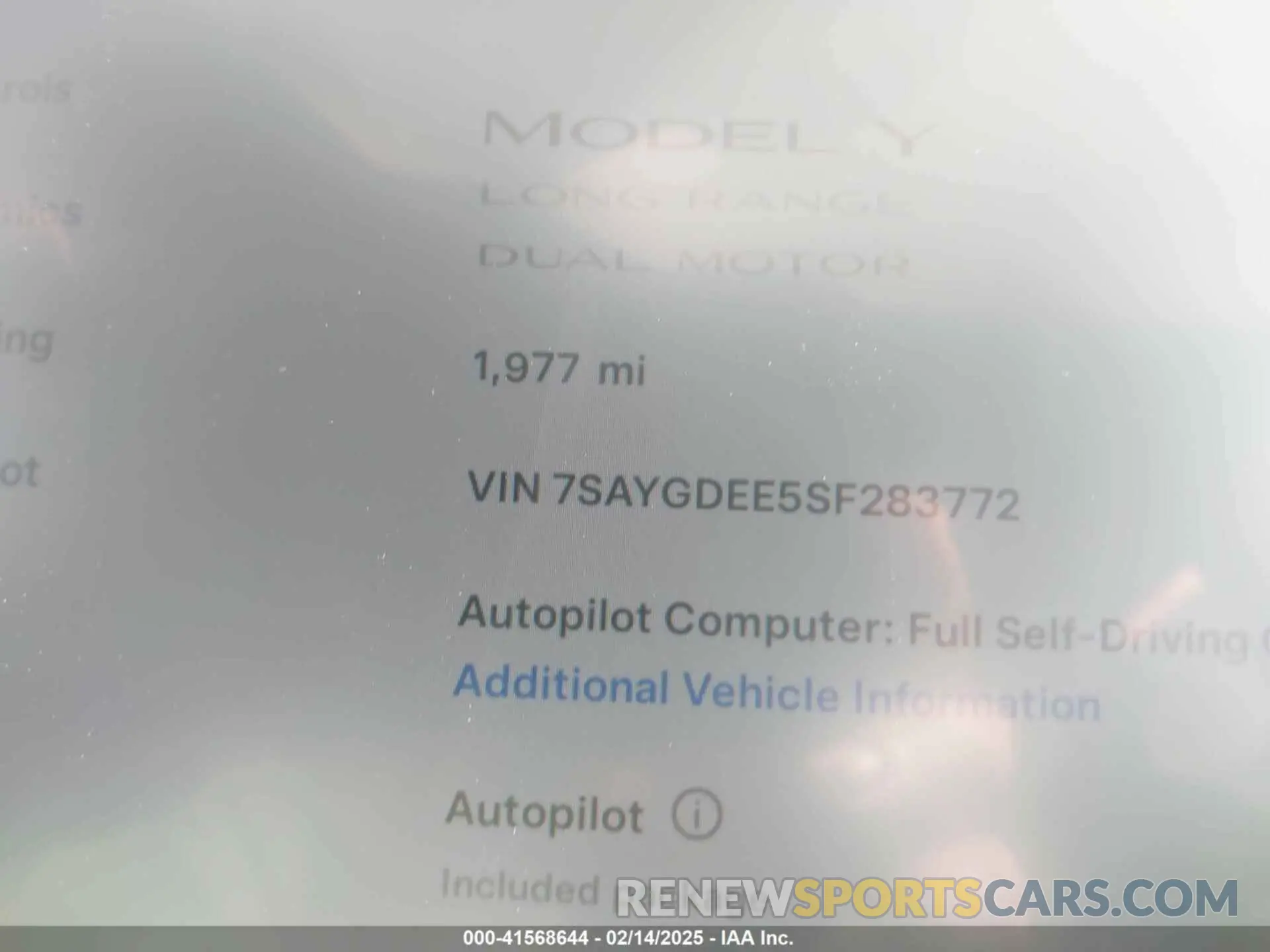 16 Фотография поврежденного автомобиля 7SAYGDEE5SF283772 TESLA MODEL Y 2025