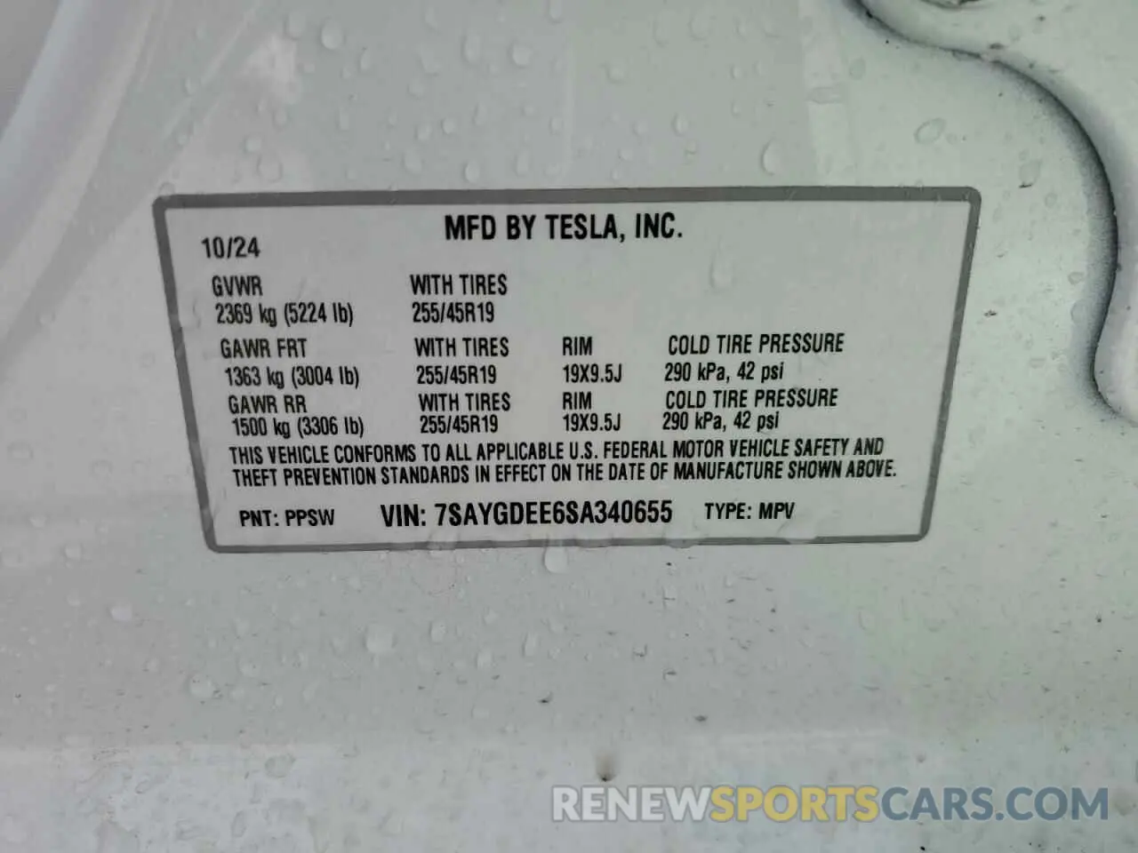 13 Photograph of a damaged car 7SAYGDEE6SA340655 TESLA MODEL Y 2025