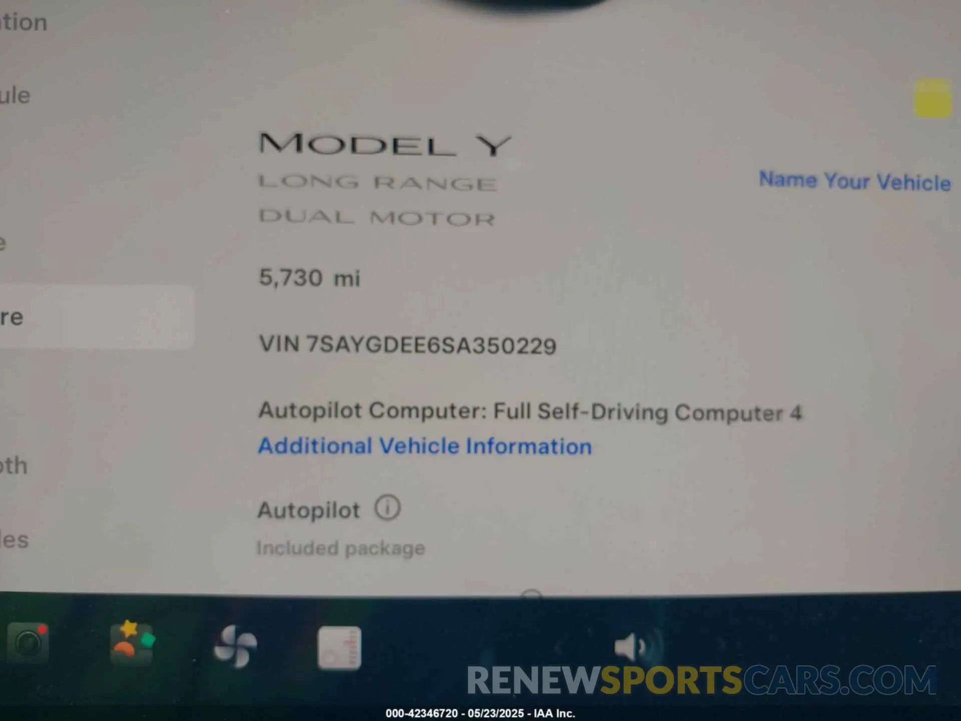 7 Photograph of a damaged car 7SAYGDEE6SA350229 TESLA MODEL Y 2025