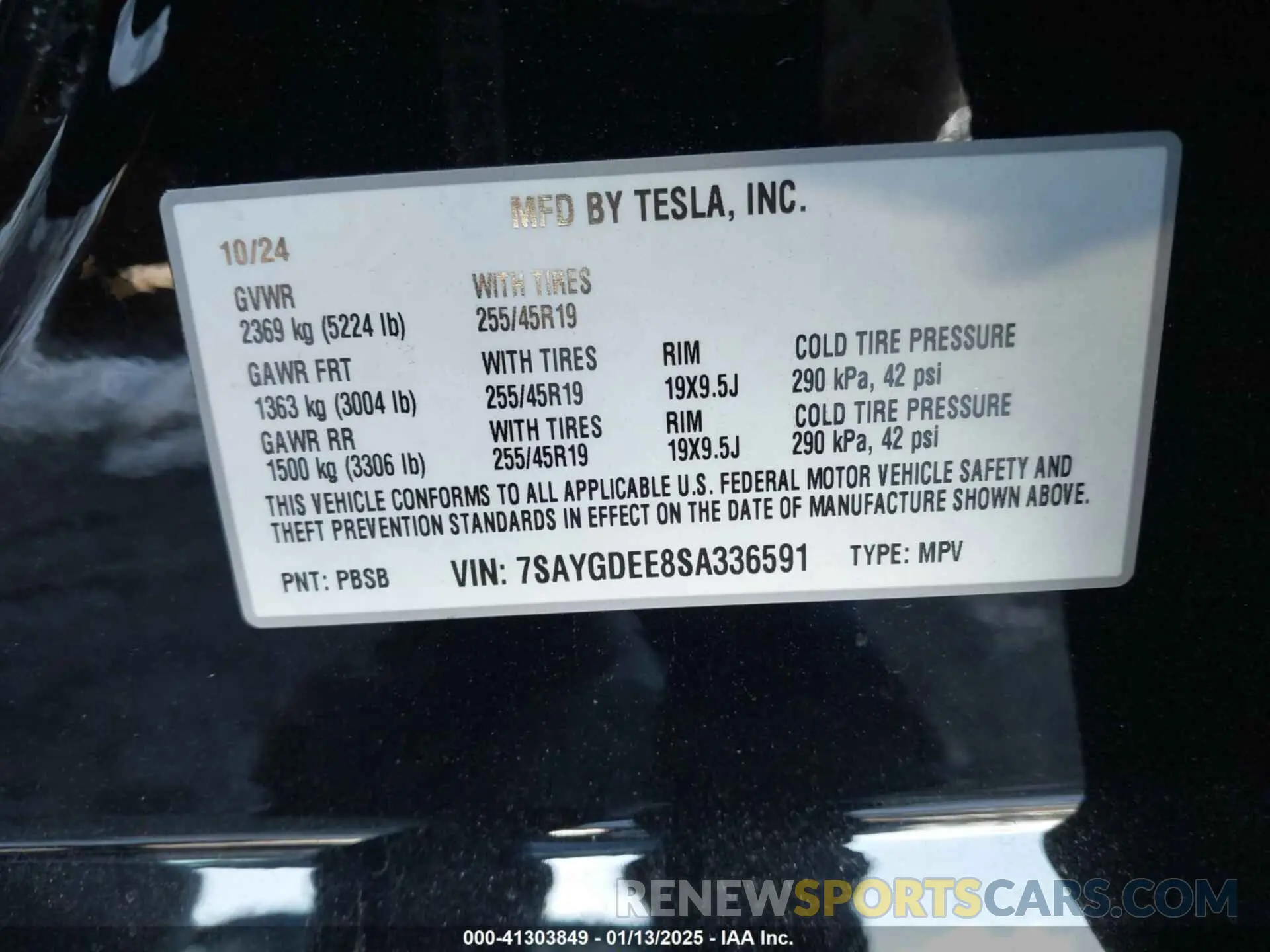 9 Фотография поврежденного автомобиля 7SAYGDEE8SA336591 TESLA MODEL Y 2025