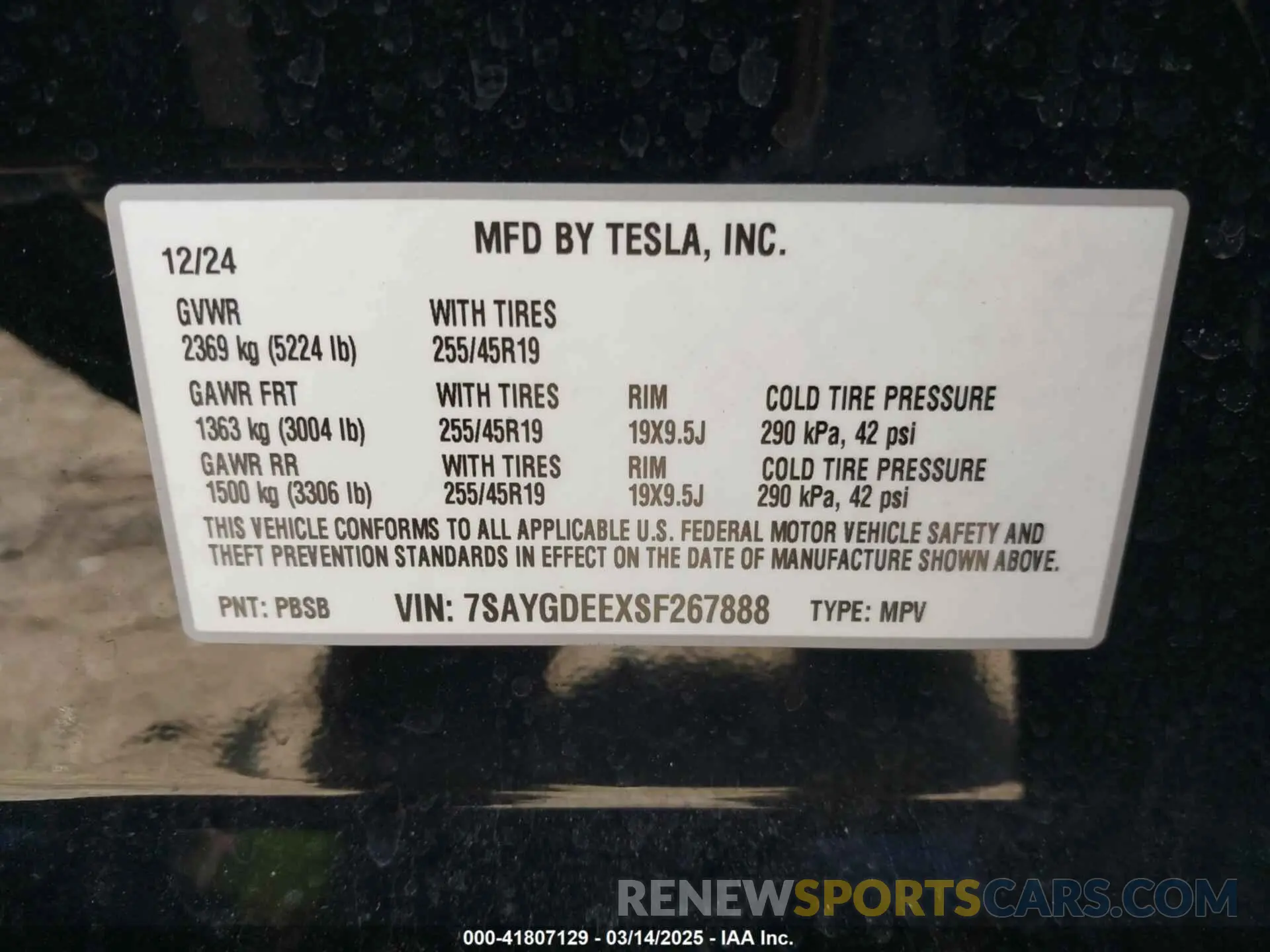 9 Photograph of a damaged car 7SAYGDEEXSF267888 TESLA MODEL Y 2025
