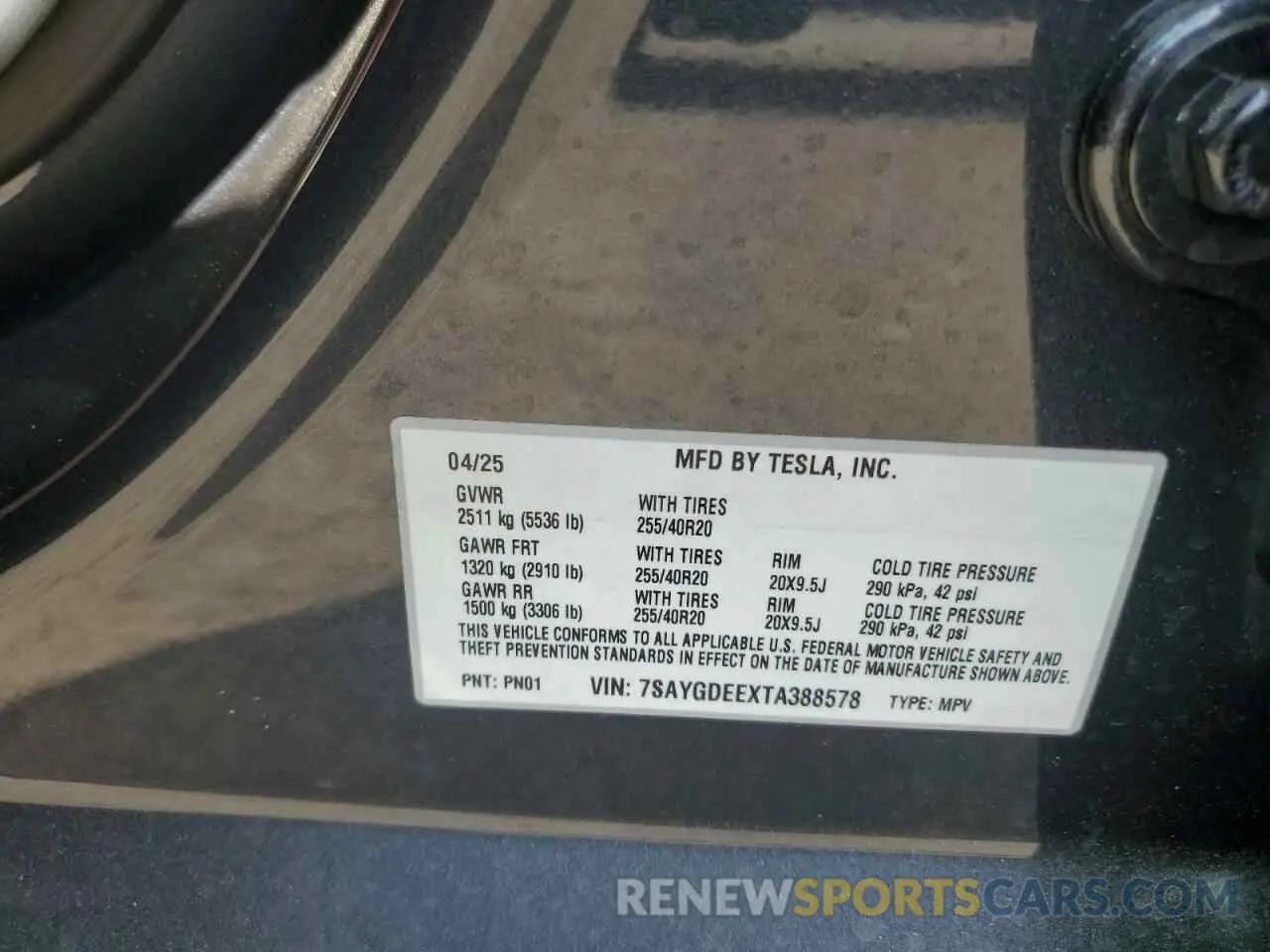 12 Photograph of a damaged car 7SAYGDEEXTA388578 TESLA MODEL Y 2026