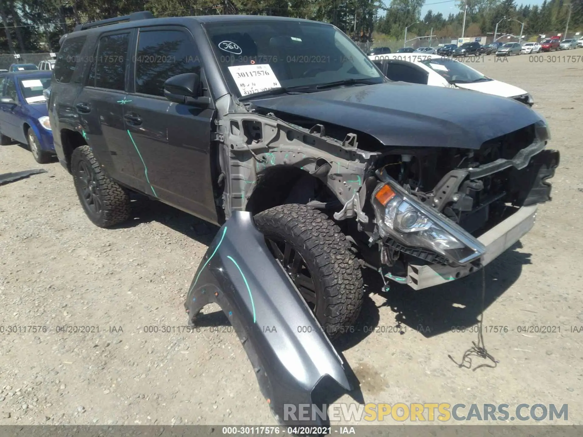 1 Photograph of a damaged car JTEBU5JR3K5732356 TOYOTA 4RUNNER 2019