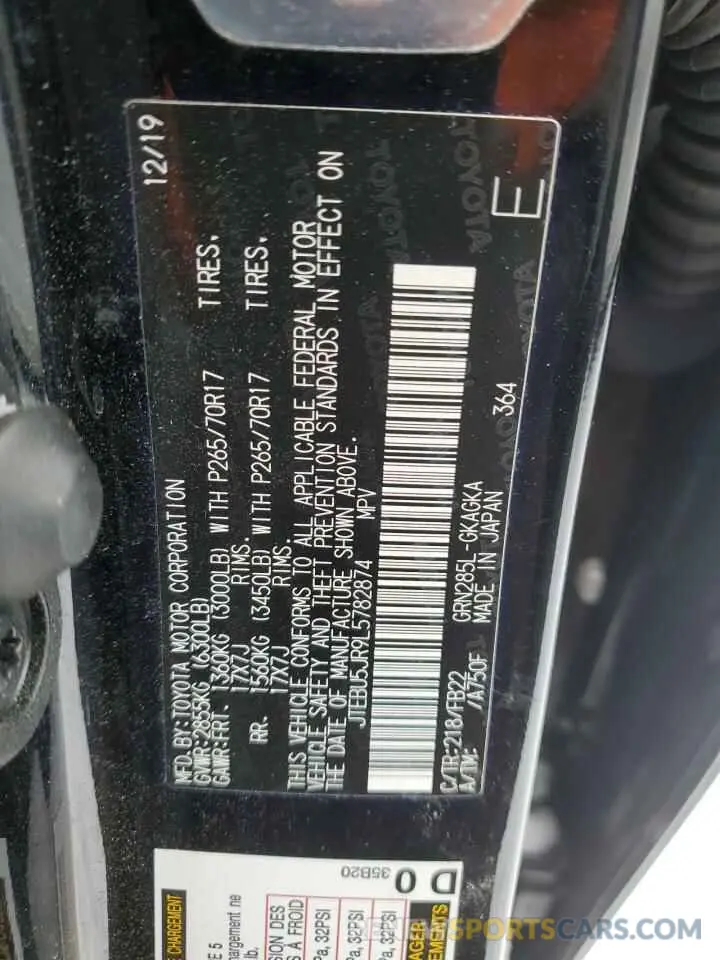 13 Фотография поврежденного автомобиля JTEBU5JR9L5782874 TOYOTA 4RUNNER 2020