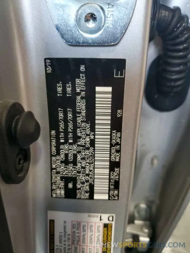 14 Photograph of a damaged car JTEZU5JR6L5217299 TOYOTA 4RUNNER 2020