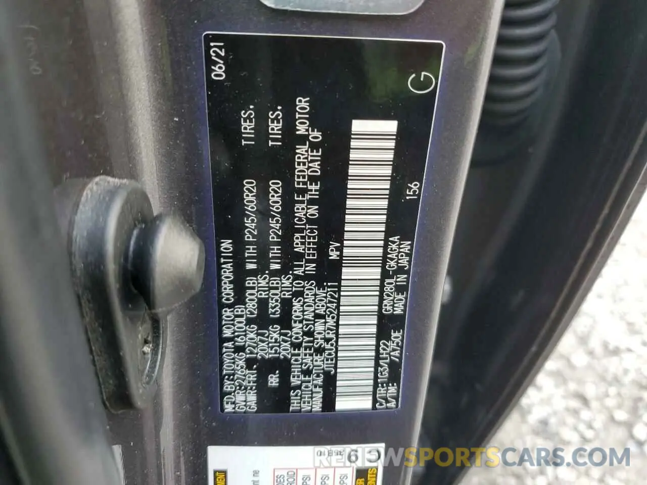 13 Фотография поврежденного автомобиля JTECU5JR7M5247211 TOYOTA 4RUNNER 2021