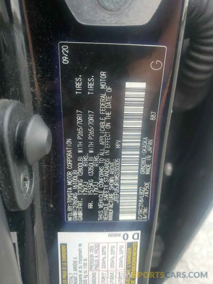 13 Фотография поврежденного автомобиля JTEFU5JR1M5230305 TOYOTA 4RUNNER 2021