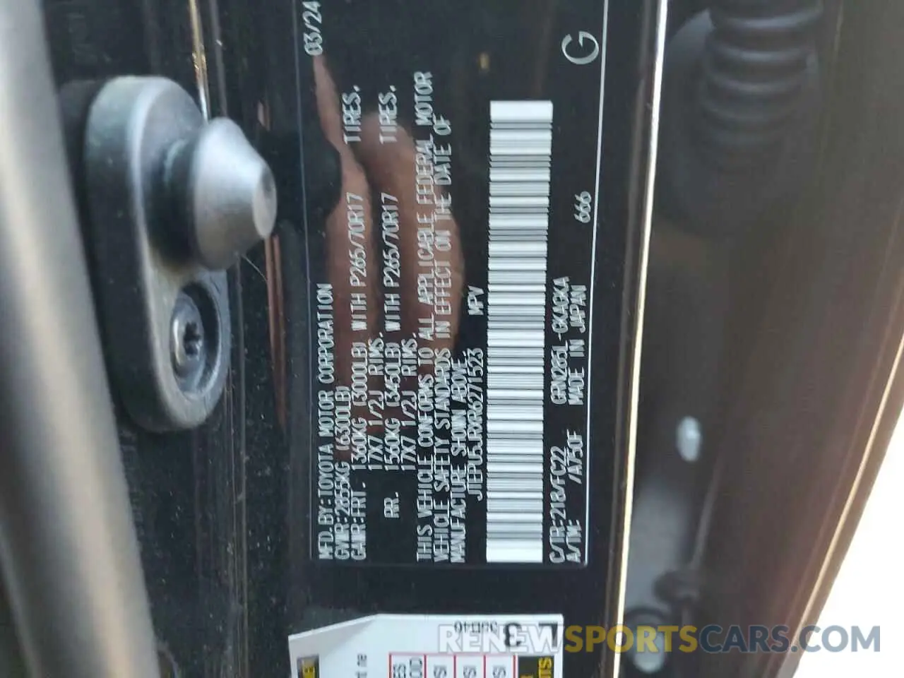13 Photograph of a damaged car JTEPU5JRXR6271523 TOYOTA 4RUNNER 2024