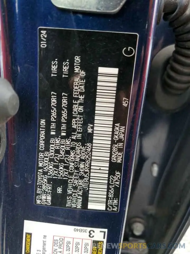 13 Фотография поврежденного автомобиля JTERU5JR9R6252468 TOYOTA 4RUNNER 2024