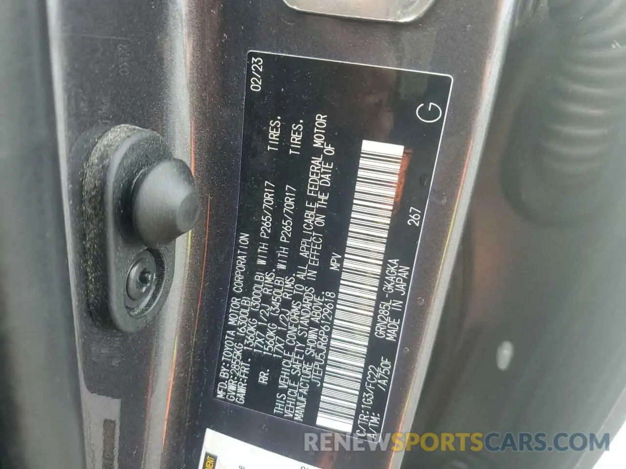 13 Фотография поврежденного автомобиля JTEPU5JR6P6129618 TOYOTA 4RUNNER SE 2023