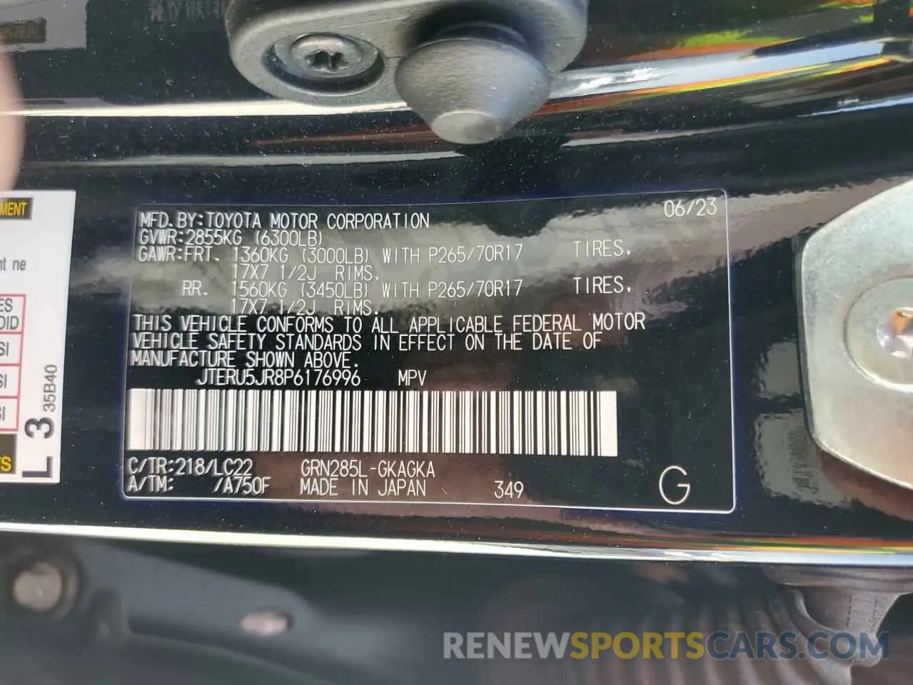15 Фотография поврежденного автомобиля JTERU5JR8P6176996 TOYOTA 4RUNNER SE 2023