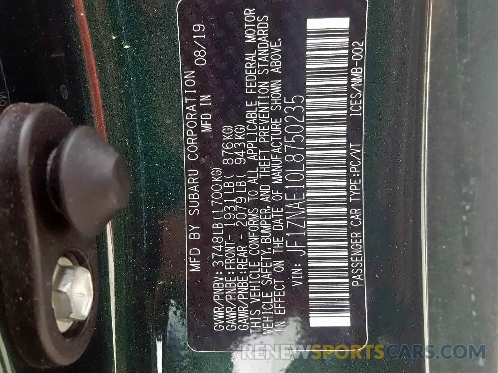10 Фотография поврежденного автомобиля JF1ZNAE10L8750235 TOYOTA 86 GT 2020