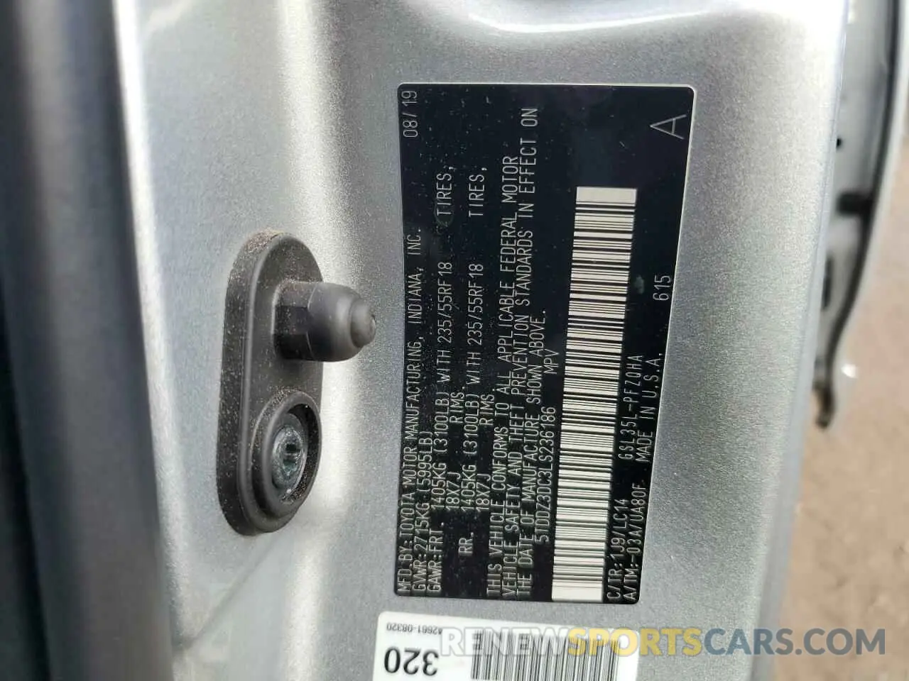 13 Фотография поврежденного автомобиля 5TDDZ3DC3LS236186 TOYOTA All Models 2020