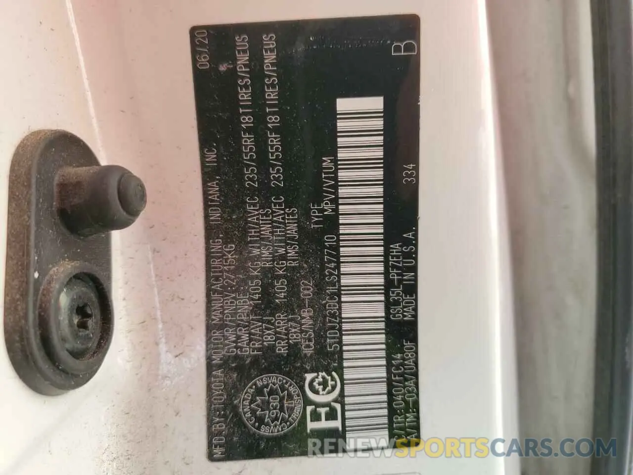 14 Фотография поврежденного автомобиля 5TDJZ3DC1LS247710 TOYOTA All Models 2020