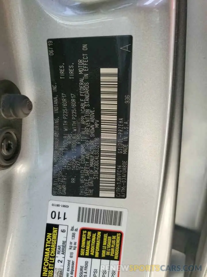 14 Фотография поврежденного автомобиля 5TDKZ3DC4LS032116 TOYOTA All Models 2020