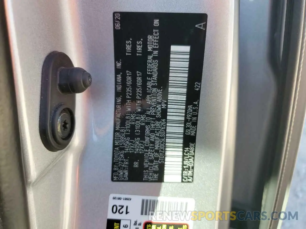 14 Фотография поврежденного автомобиля 5TDYZ3DC5LS076264 TOYOTA All Models 2020