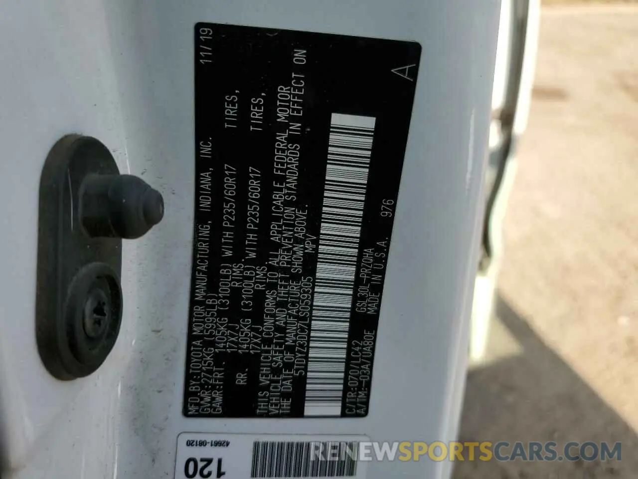 14 Фотография поврежденного автомобиля 5TDYZ3DC7LS059305 TOYOTA All Models 2020