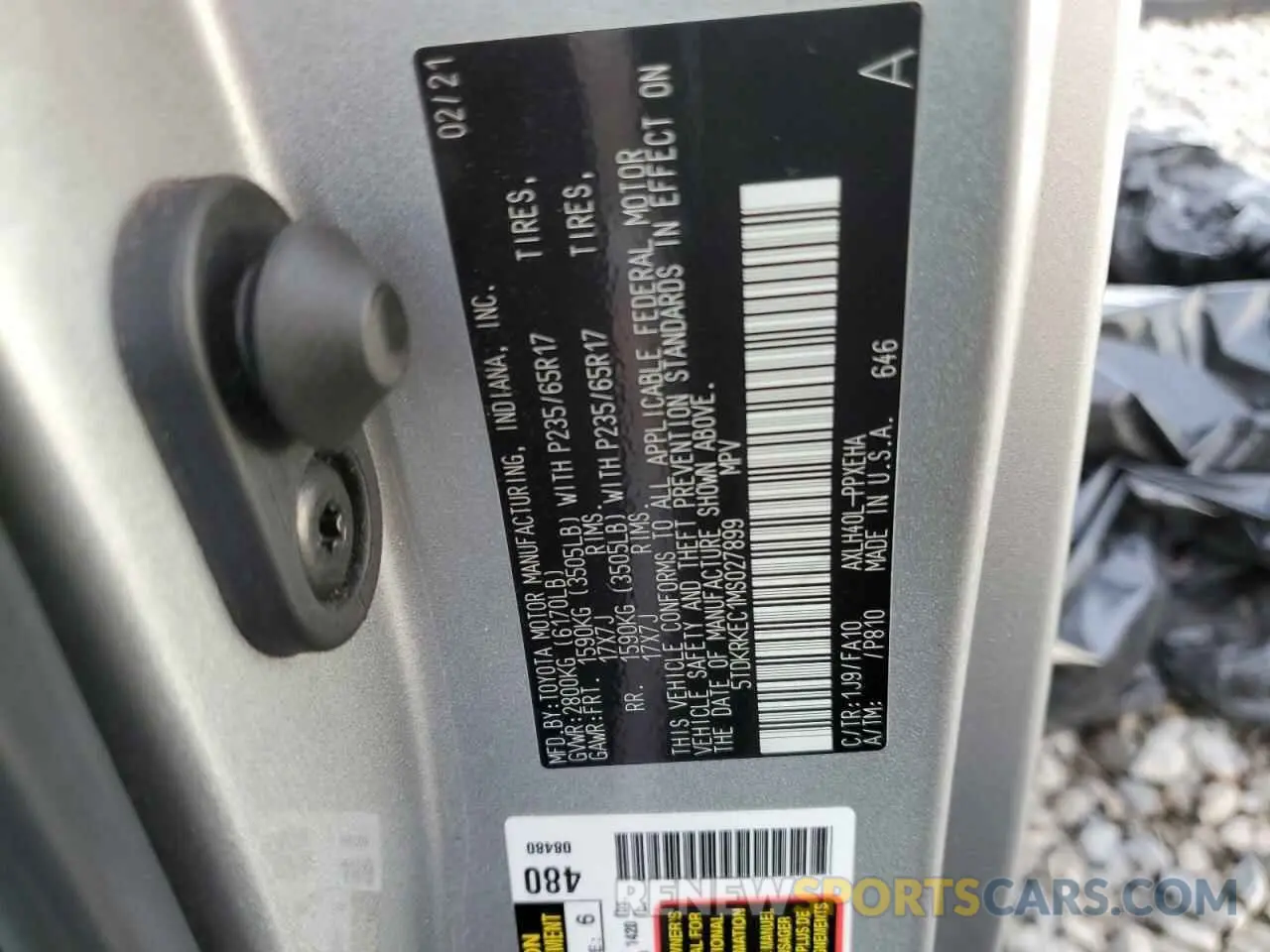 14 Фотография поврежденного автомобиля 5TDKRKEC1MS027899 TOYOTA All Models 2021
