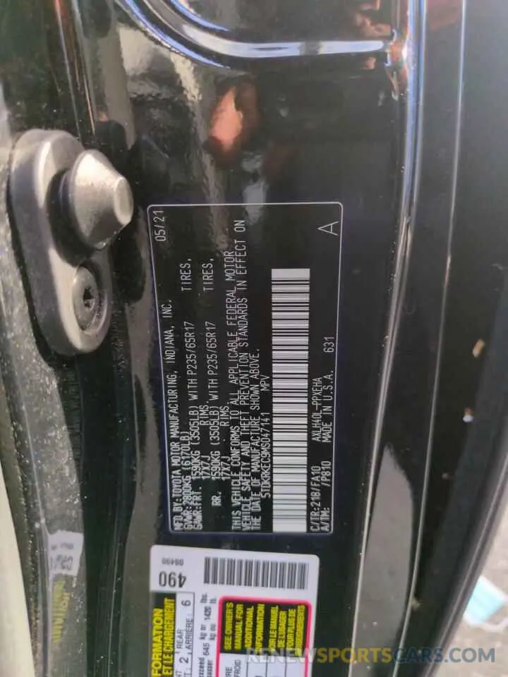 14 Фотография поврежденного автомобиля 5TDKRKEC9MS047141 TOYOTA All Models 2021