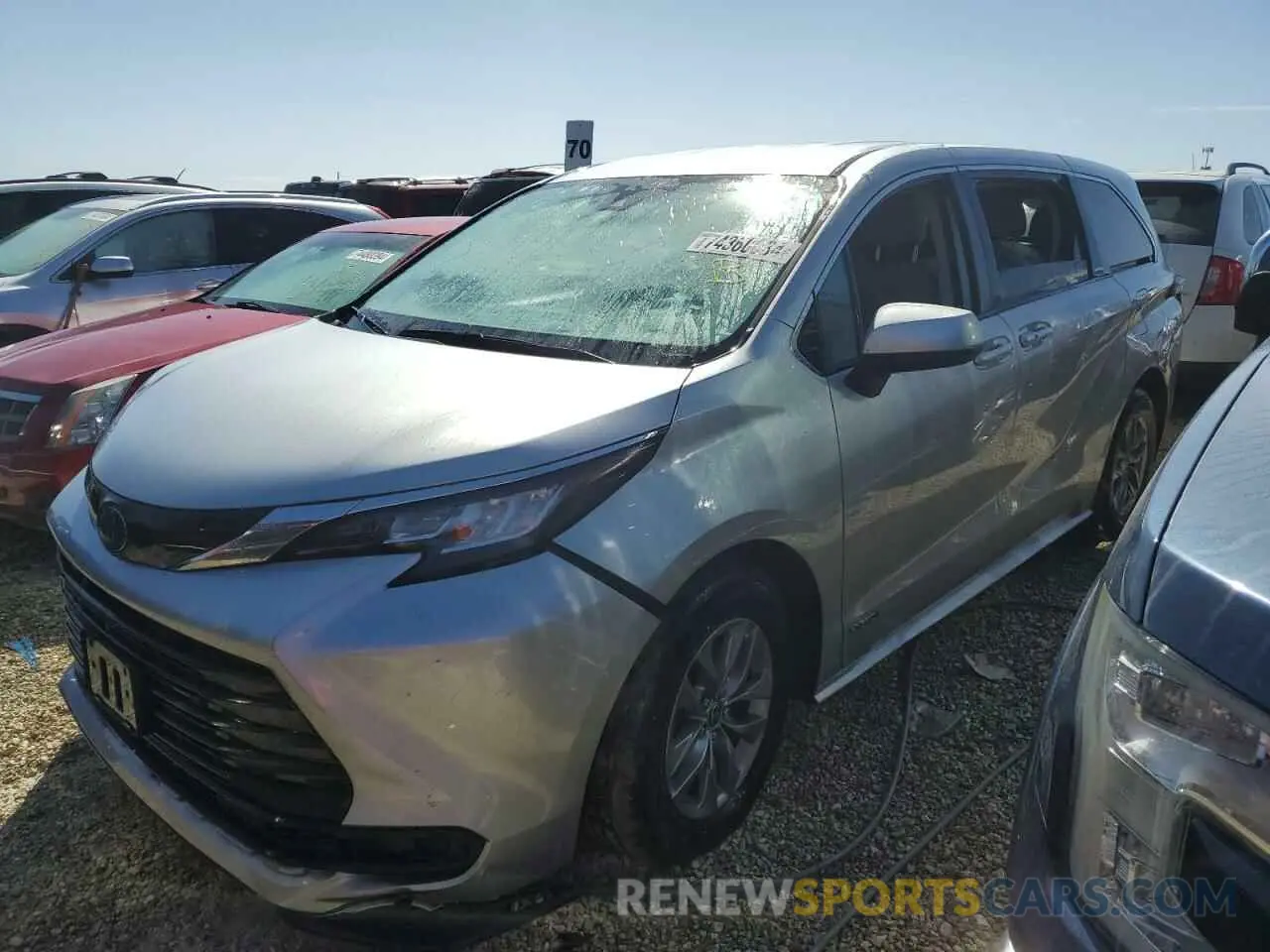 1 Photograph of a damaged car 5TDKRKECXMS044300 TOYOTA All Models 2021