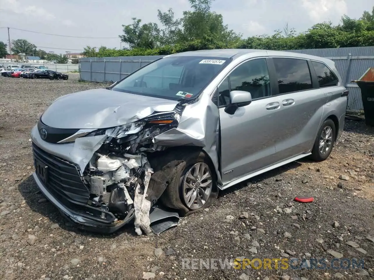 1 Photograph of a damaged car 5TDKSKFC1MS032636 TOYOTA All Models 2021