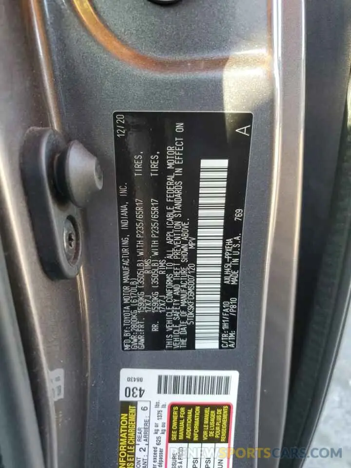 13 Фотография поврежденного автомобиля 5TDKSKFC6MS007120 TOYOTA All Models 2021