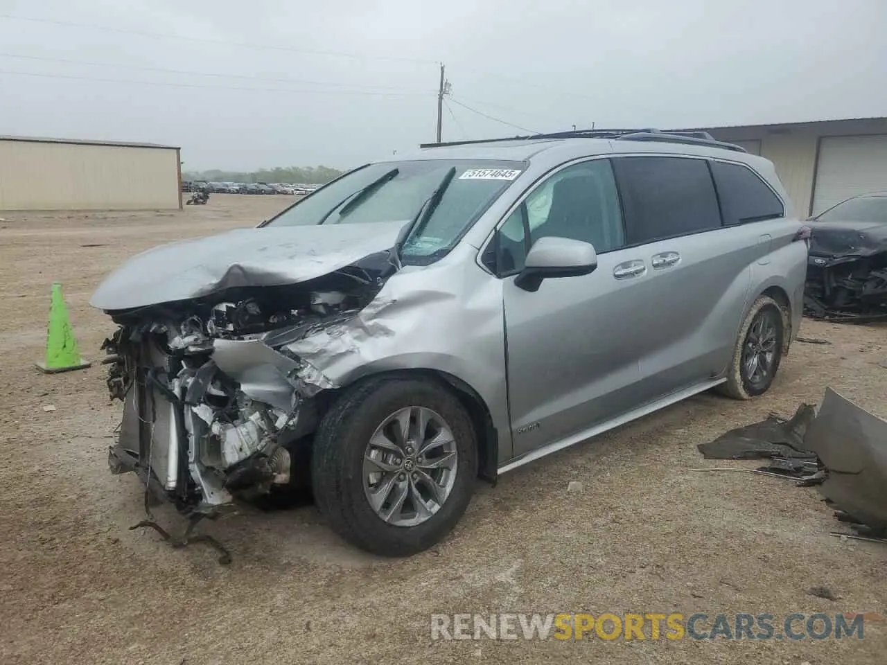 1 Photograph of a damaged car 5TDYRKEC5MS072144 TOYOTA All Models 2021