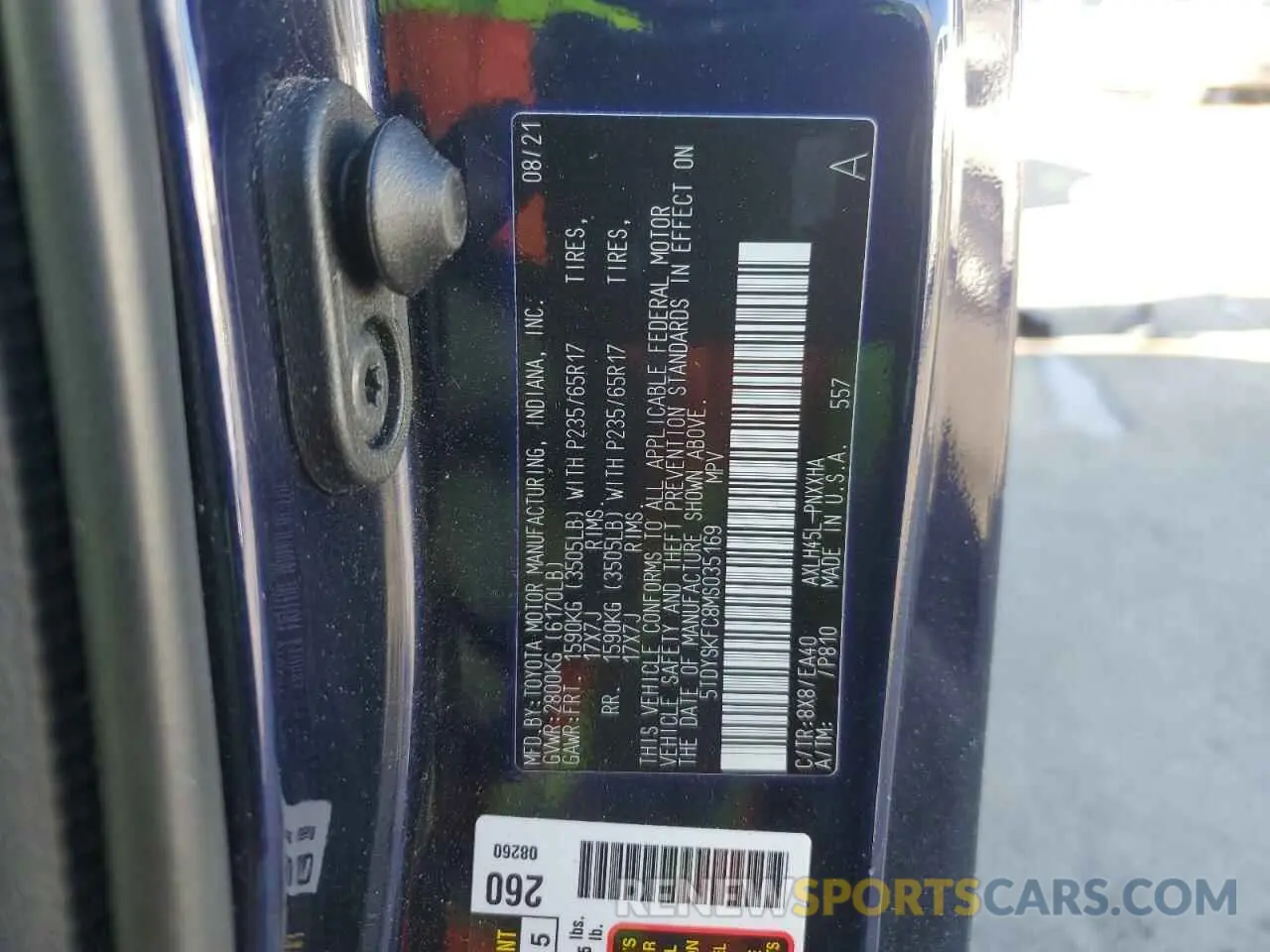 14 Фотография поврежденного автомобиля 5TDYSKFC8MS035169 TOYOTA All Models 2021