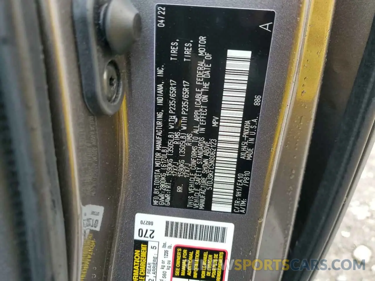 14 Фотография поврежденного автомобиля 5TDJSKFC5NS062123 TOYOTA All Models 2022