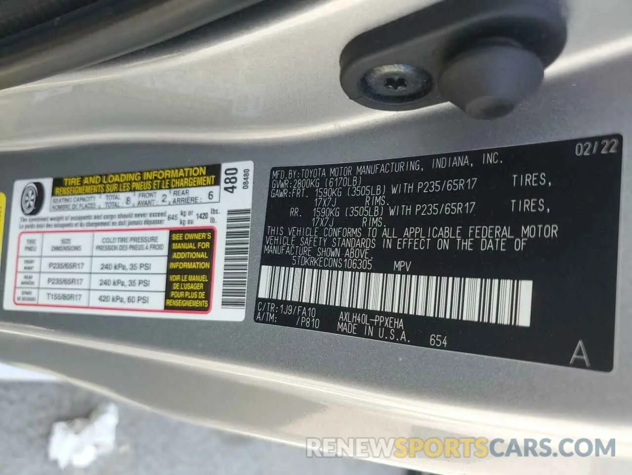 14 Фотография поврежденного автомобиля 5TDKRKEC0NS106305 TOYOTA All Models 2022